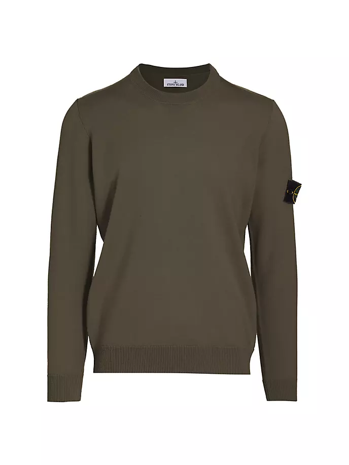 

Шерстяной свитер с круглым вырезом Stone Island, оливковый, Зеленый