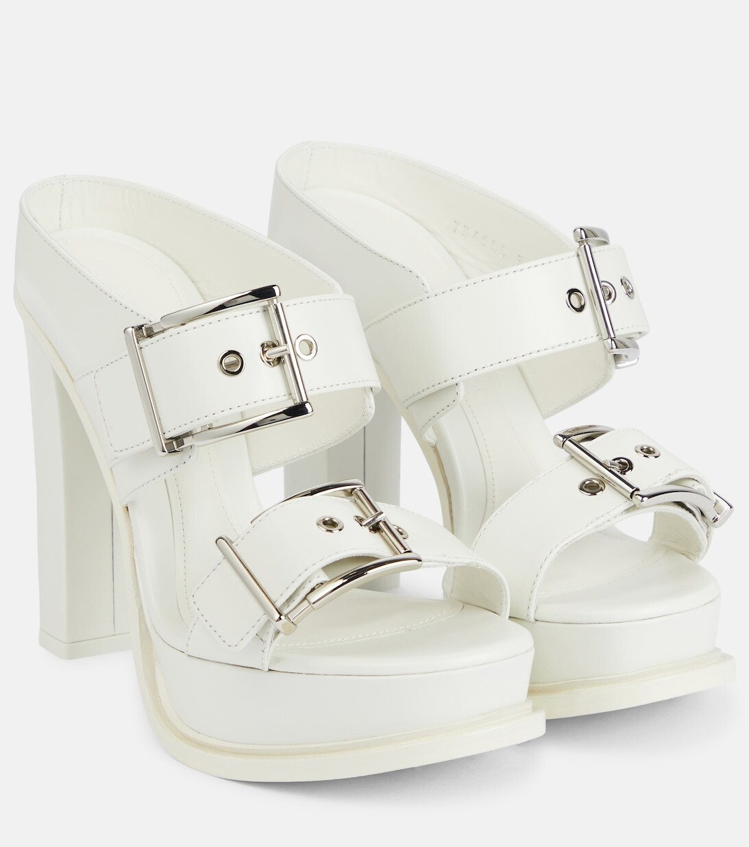 

Кожаные мюли на платформе Alexander McQueen, белый