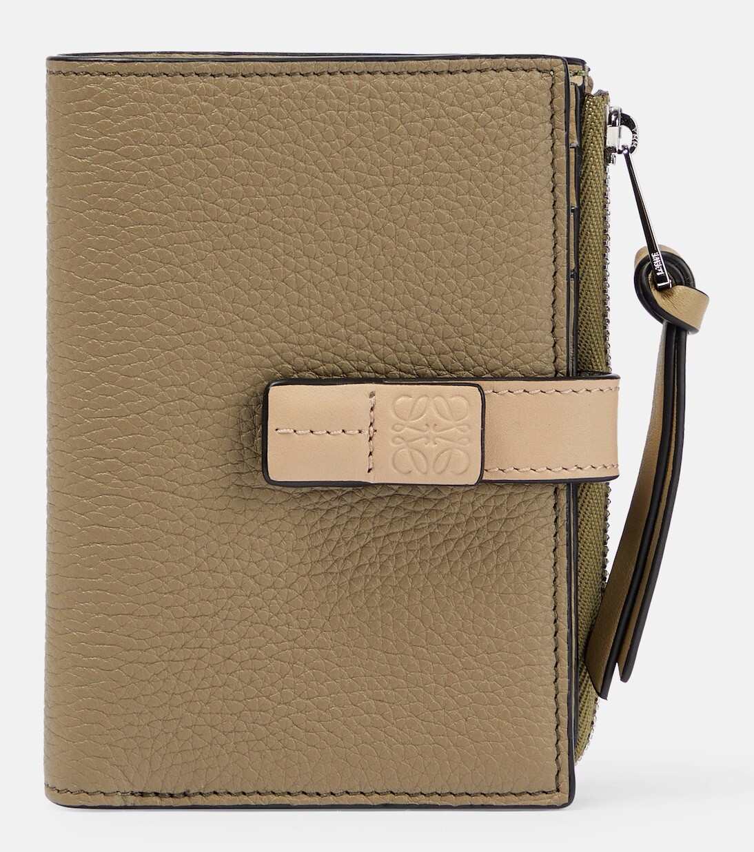 

Двойной кожаный кошелек Loewe, зеленый