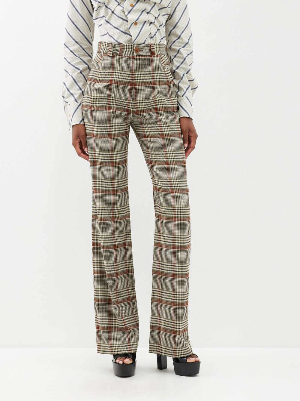 

Брюки в клетку ray в клетку шотландки Vivienne Westwood, коричневый