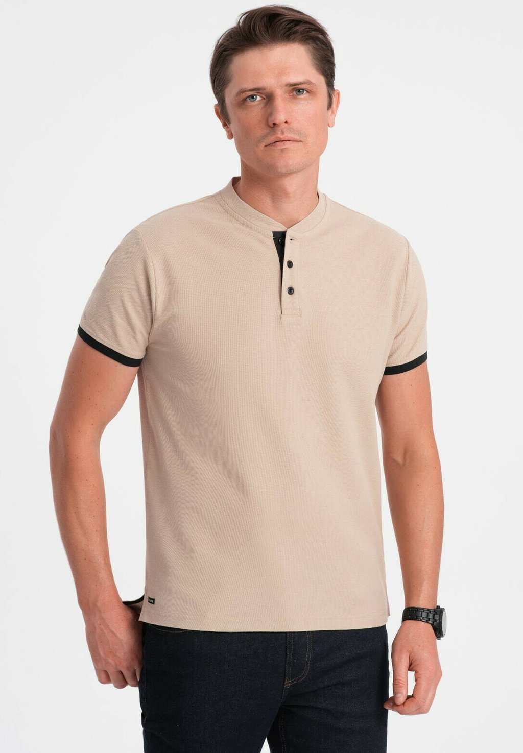 Базовая футболка COLLARLESS Ombre, цвет beige
