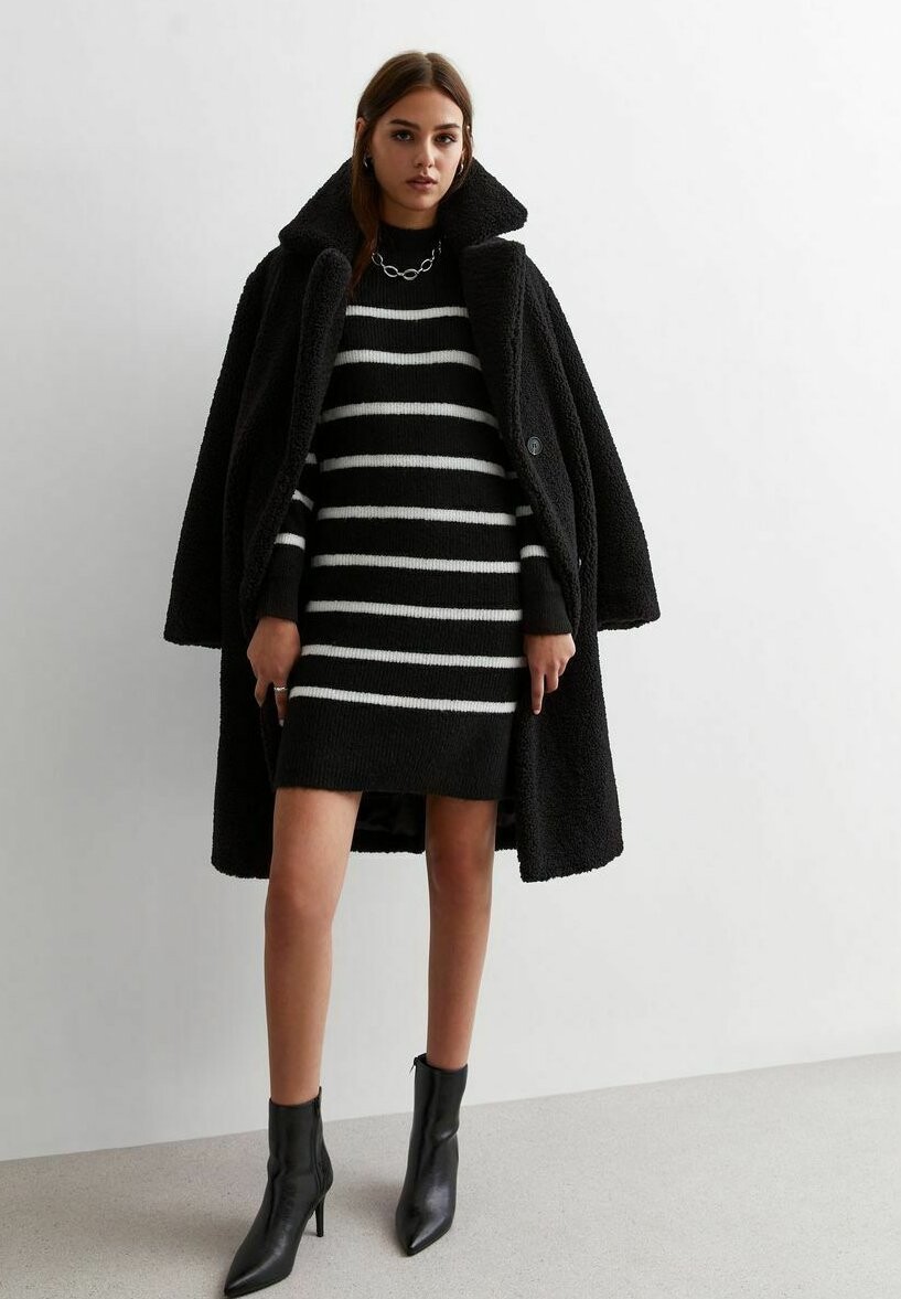 

Зимнее пальто Long New Look, черный