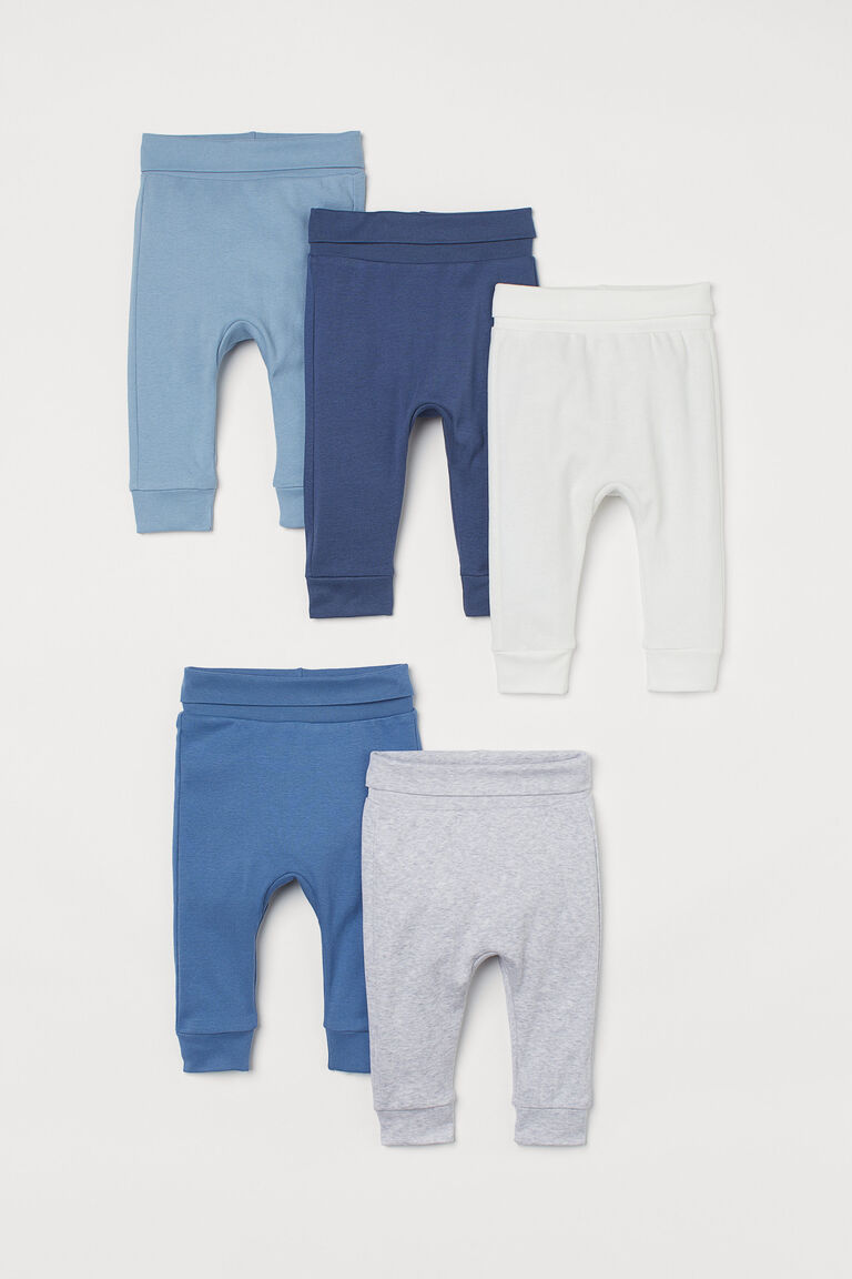 5 пар хлопковых брюк H&M, синий