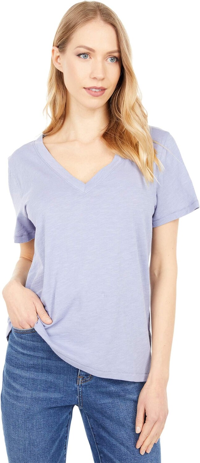 

Хлопковая футболка Whisper с V-образным вырезом Madewell, цвет Dusk Peri