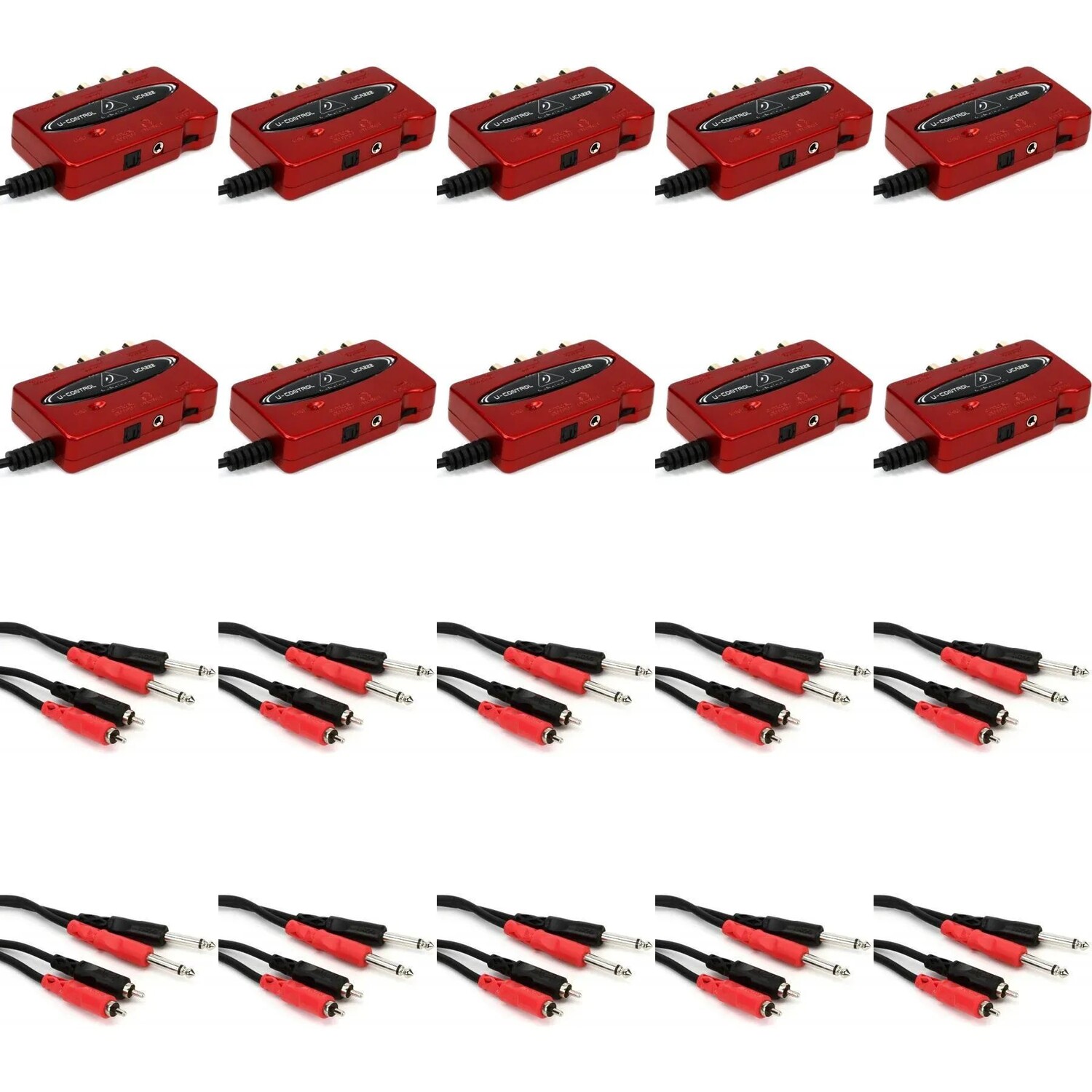 

Аудиоинтерфейс Behringer UCA222 с кабелем TS — 10 шт.