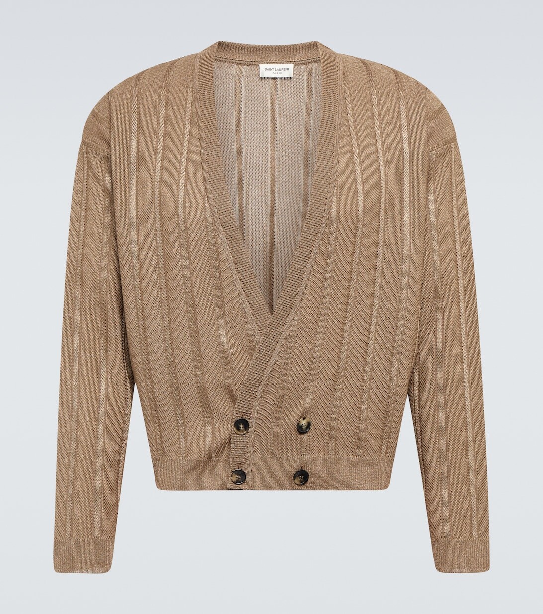 

Двубортный кардиган Saint Laurent, бежевый