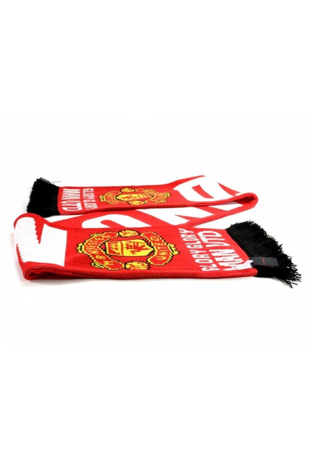 Официальный шарф Football Glory Glory Manchester United FC, мультиколор жаккардовый шарф h
