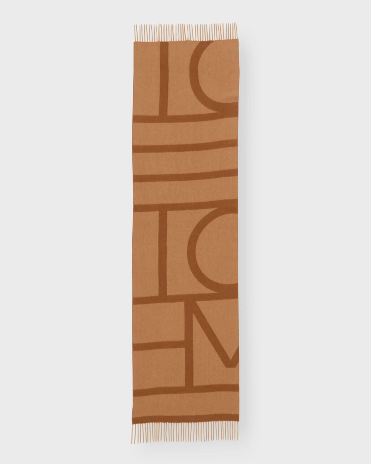 

Жаккардовый шерстяной шарф с монограммой Toteme, цвет Camel Monogram