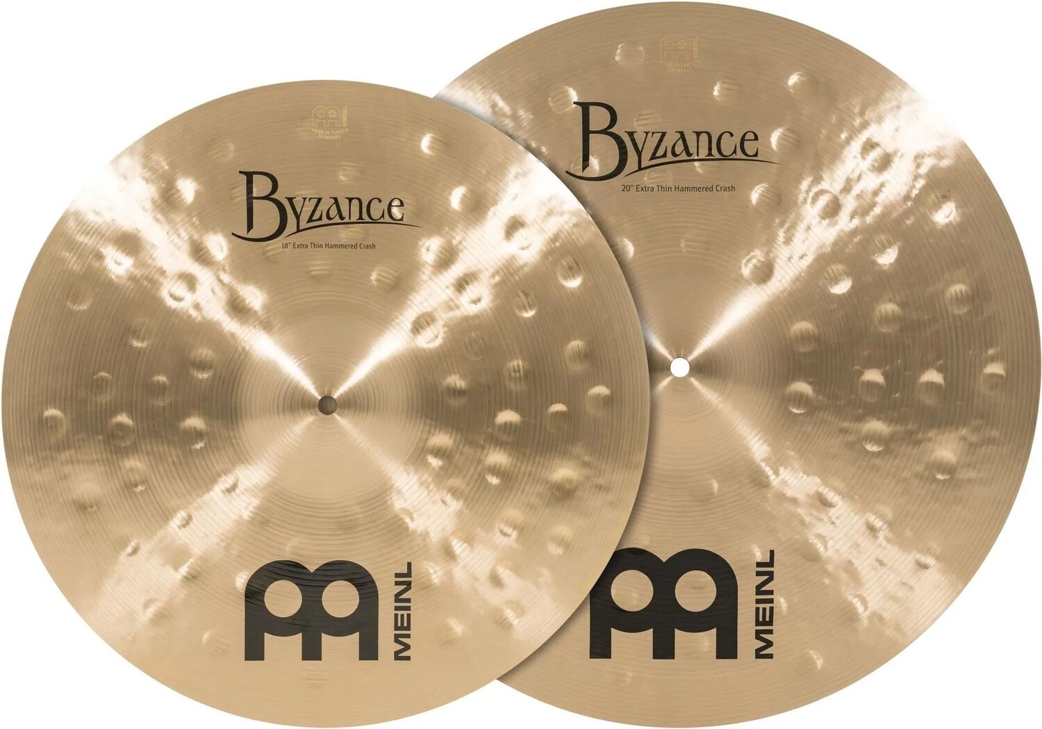 

Тарелки Meinl Byzance Matched Crash Pack — 18 и 20 дюймов, очень тонкие, кованые, традиционные