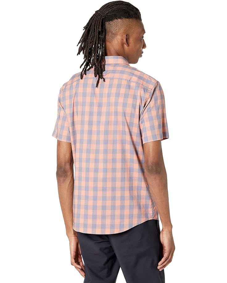 Рубашка Faherty Short Sleeve Movement Shirt, цвет Coral Dusk Check