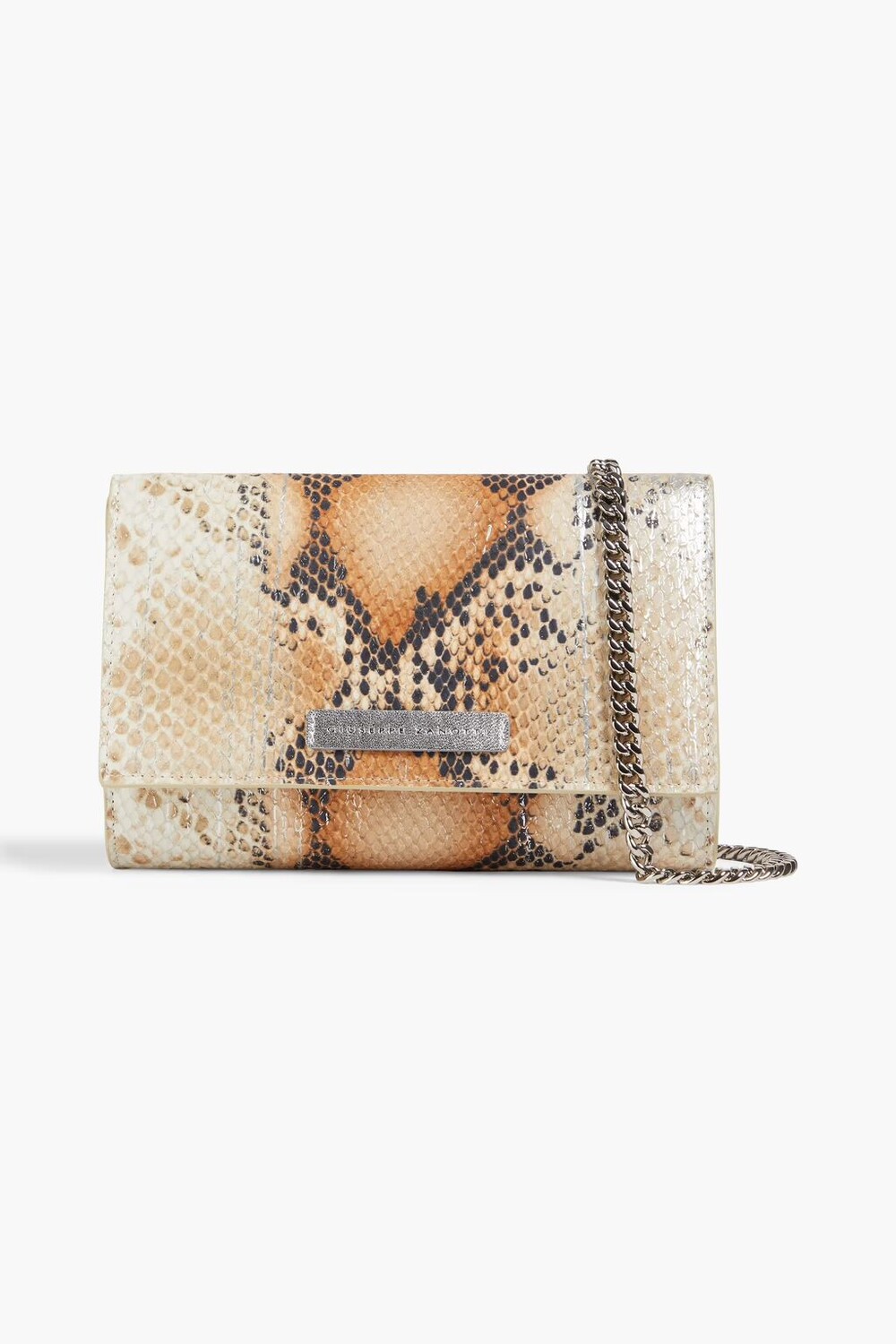 

Кожаный клатч со змеиным эффектом Giuseppe Zanotti, цвет Animal print