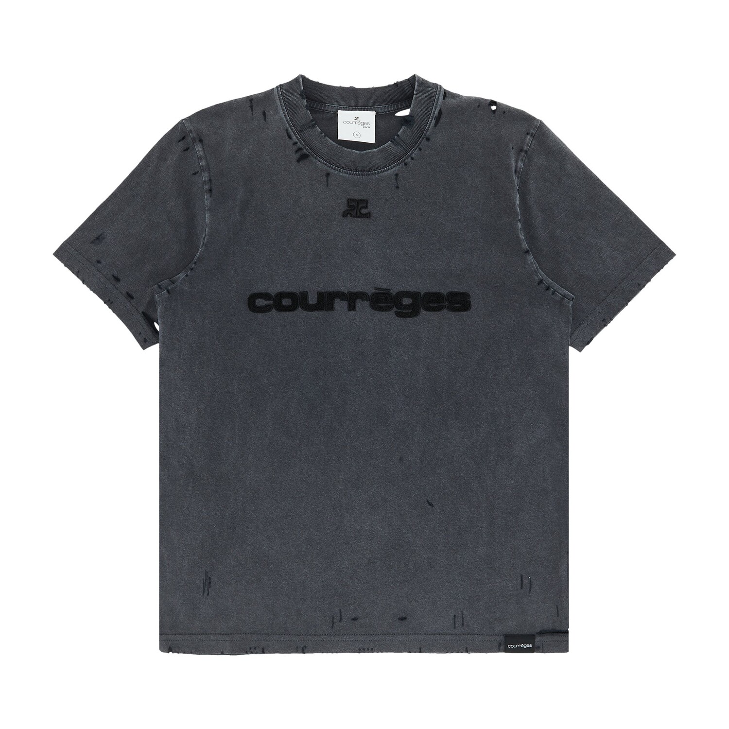 

Футболка из сухого джерси Courrèges, цвет Stonewashed Grey/Black
