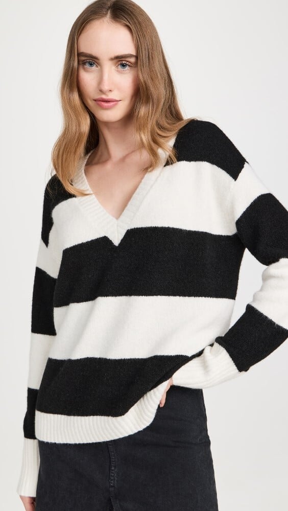 

Свитер alice + olivia Tiel Stripe, экру