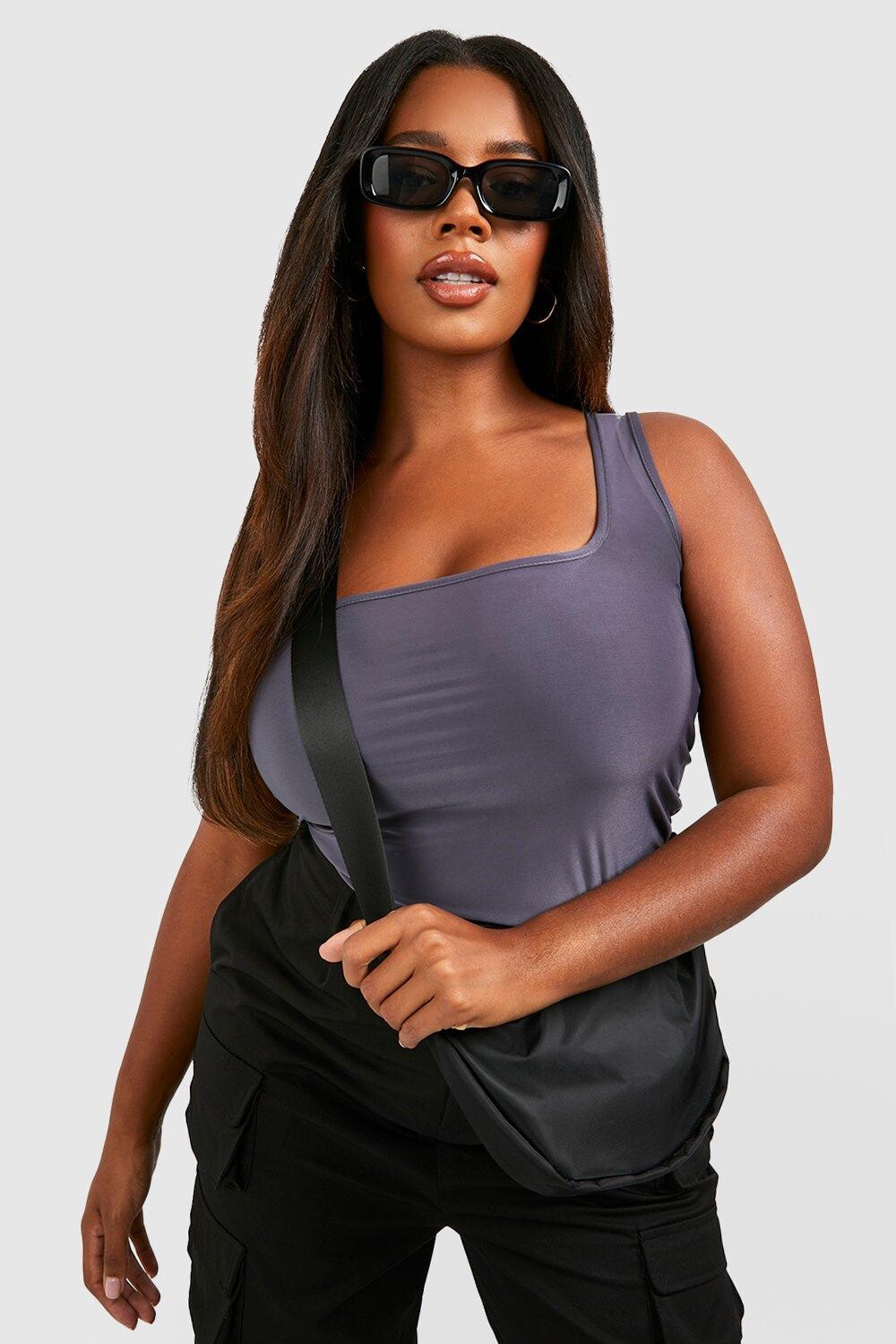 

Облегающее боди plus square Boohoo, стальной