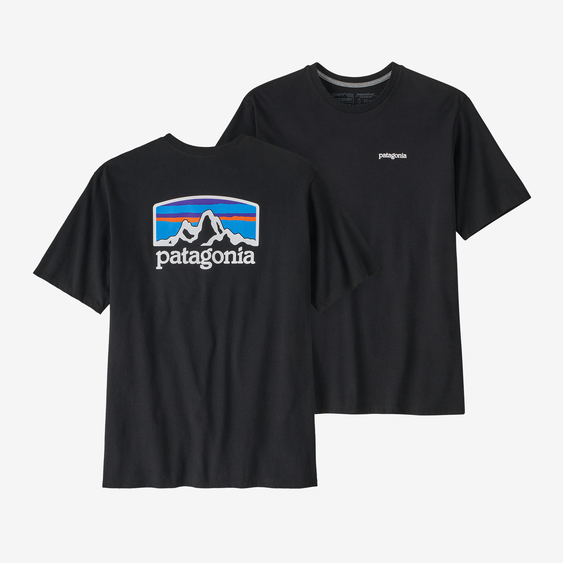 Мужская футболка Fitz Roy Horizons Responsibili Patagonia, черный футболка patagonia patagonia long sleeved fitz roy horizons responsibili tee
