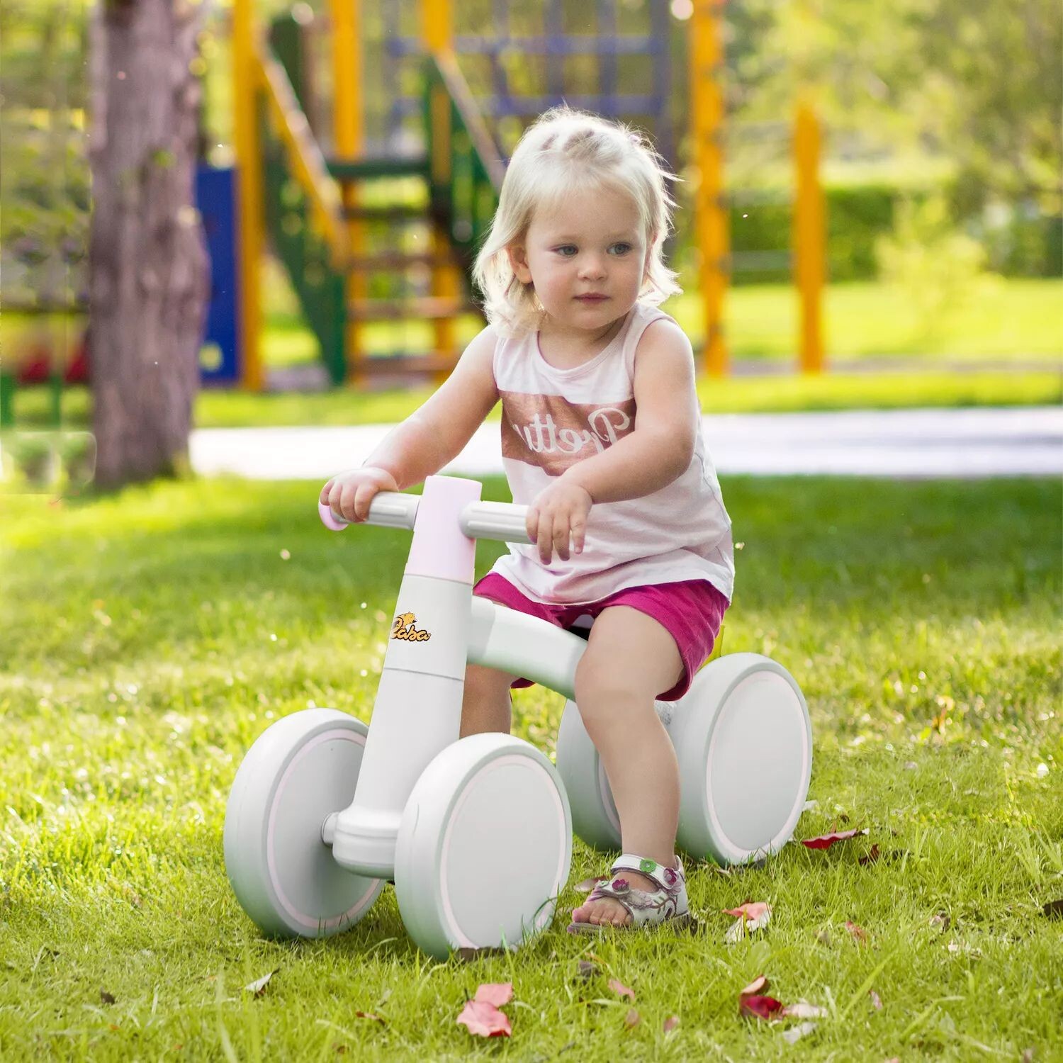 

Qaba Baby Balance без педали велосипедные ходунки для езды на велосипеде быстросъемные детские игрушки на день рождения для малышей подарок для От 1 до 3 лет розовый Qaba, розовый