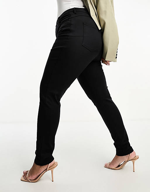 Черные моделирующие джинсы скинни ASOS DESIGN Curve