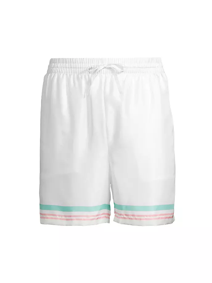 

Шелковые шорты на шнурке Casablanca, цвет tennis club icon pastelle