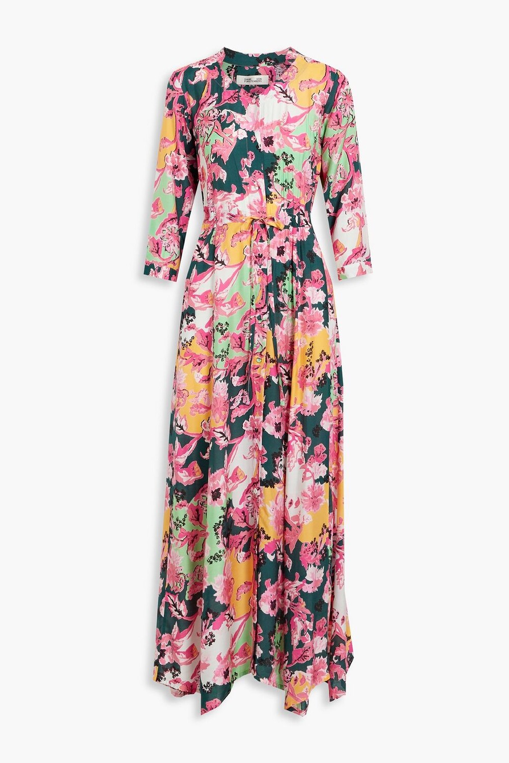 

Тканое платье макси Lily с цветочным принтом DIANE VON FURSTENBERG, розовый