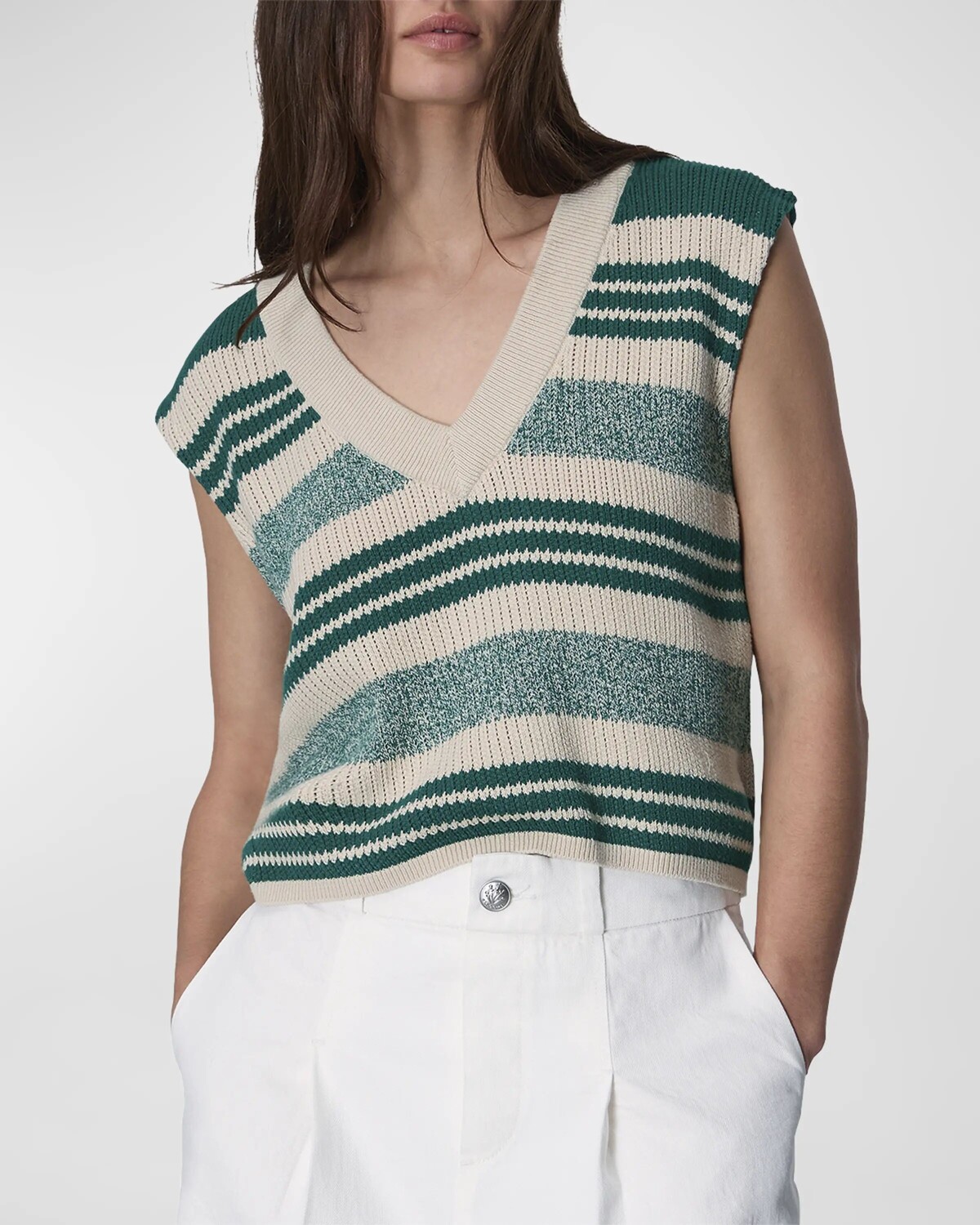 

Полосатый жилет Сайруса Rag & Bone, цвет Sportgrn