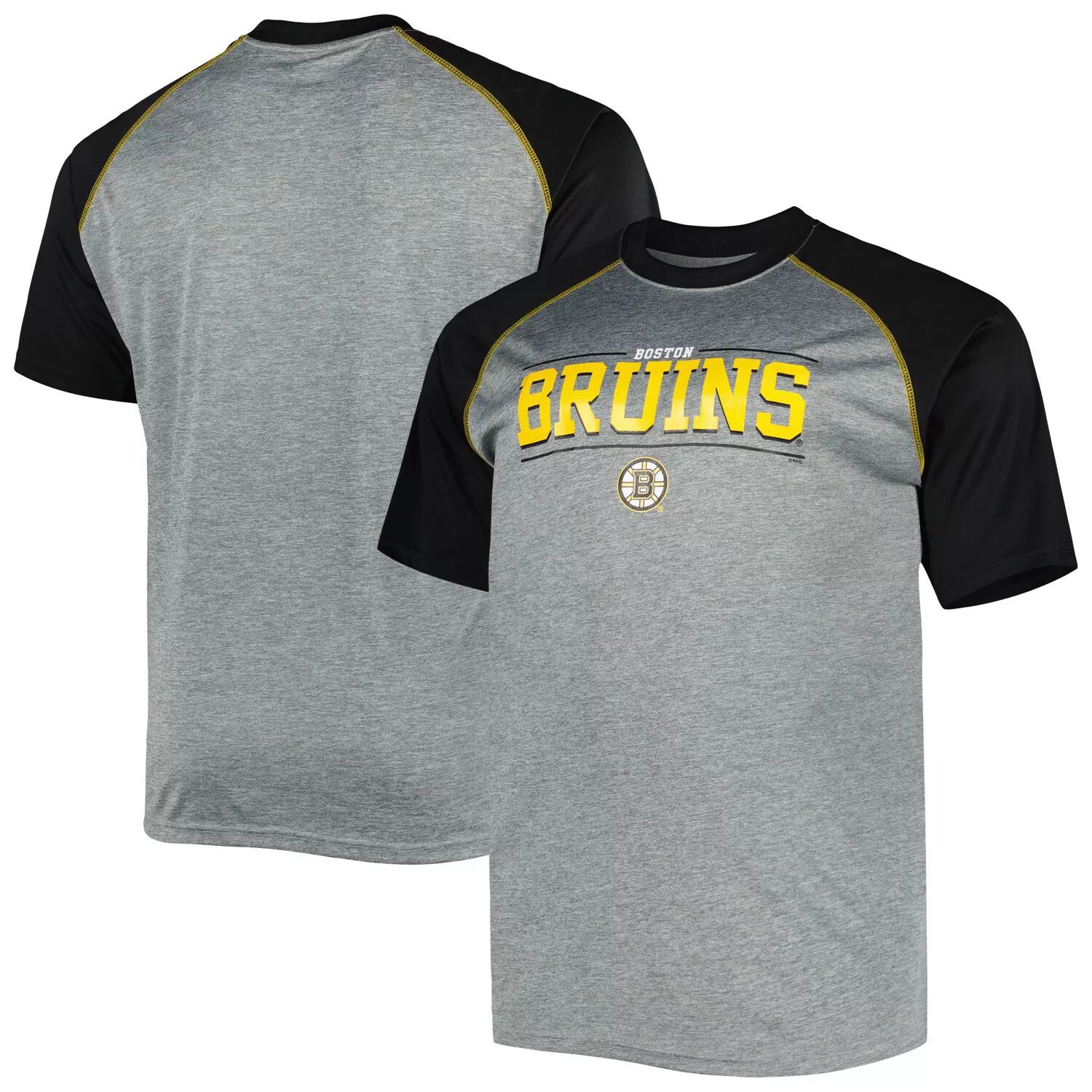цена Мужская футболка реглан с логотипом Heather Grey Boston Bruins Big & Tall