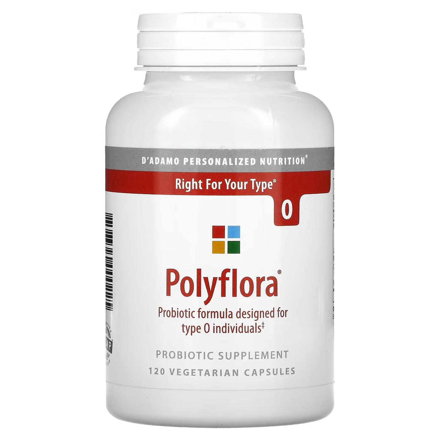 

Пробиотическая добавка D'Adamo Personalized Nutrition Polyflora, 120 вегетарианских капсул