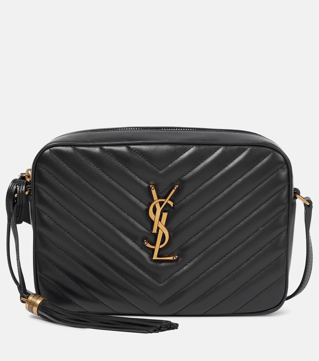 

Кожаная сумка через плечо Lou Camera Saint Laurent, черный