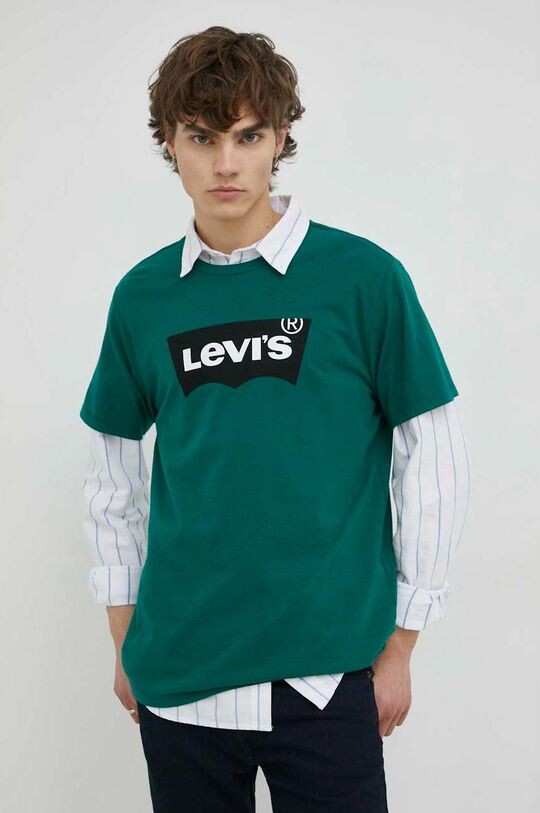 

Хлопковая футболка Levi's, зеленый