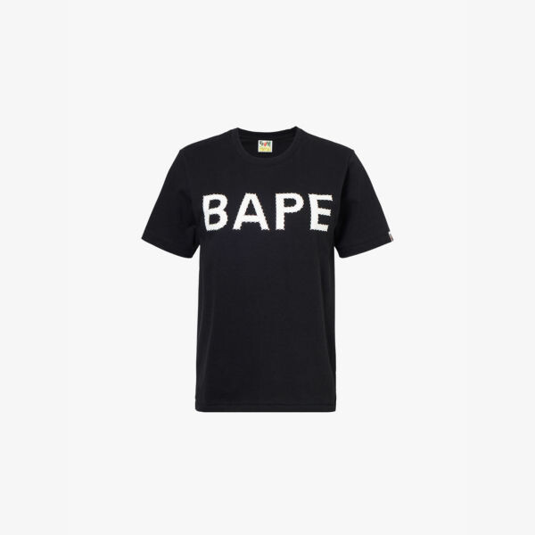 

Футболка из хлопкового джерси с принтом Swarovski bape A Bathing Ape, черный