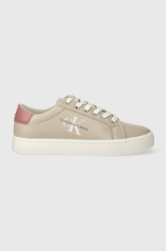 Кроссовки CLASSIC CUPSOLE LACEUP LTH WN Calvin Klein Jeans, бежевый кроссовки calvin klein jeans classic cupsole laceup eggshell camel pink blush silver