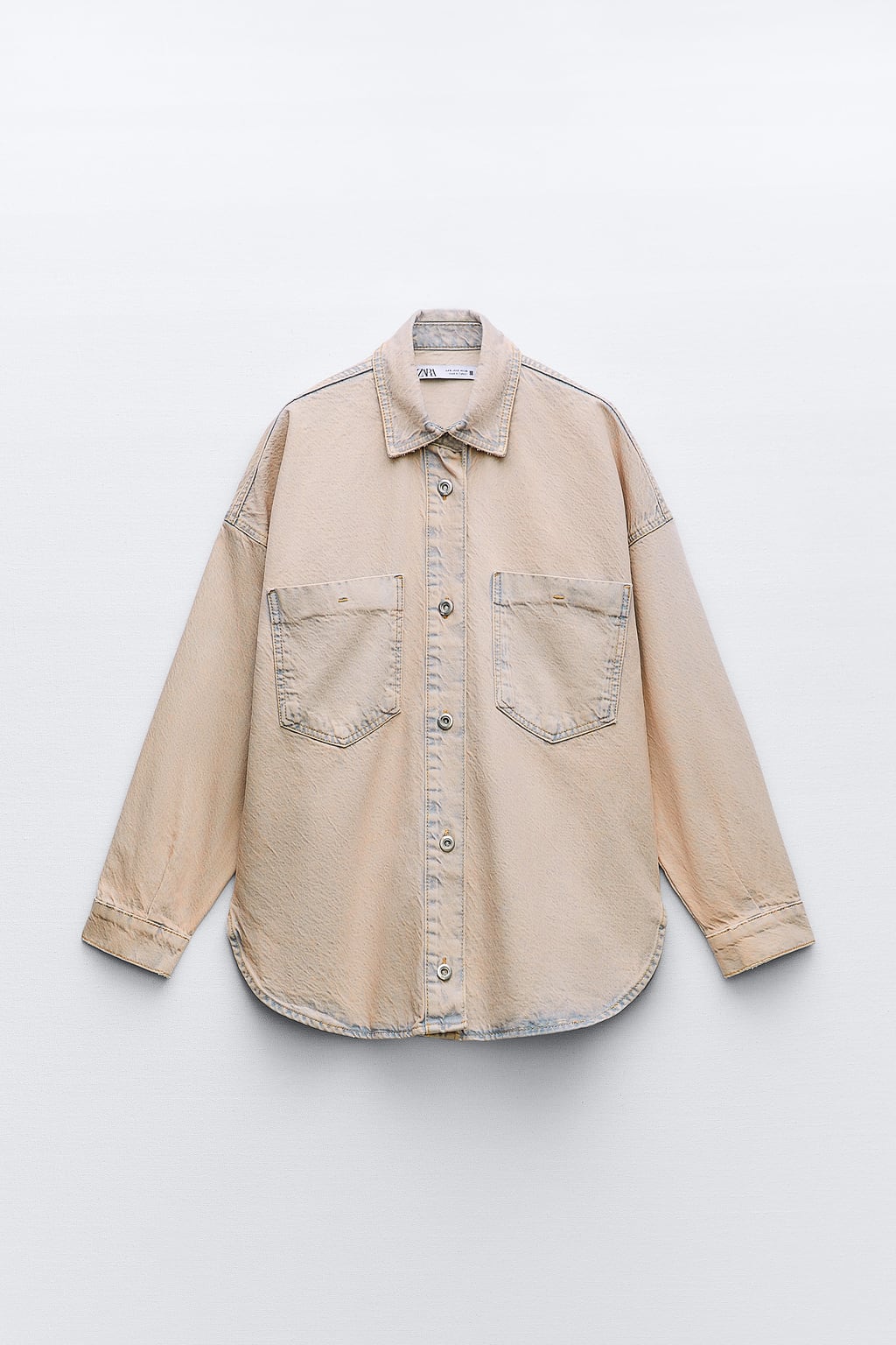 

Розовая джинсовая куртка Z1975 с перекрашенными краями ZARA, розовый