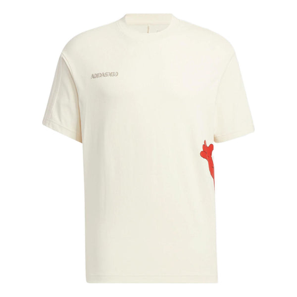 Футболка adidas neo x SESAME STREET x JF Crossover Cartoon Pattern Logo Printing Round Neck Short Sleeve Creamy White T-Shirt, белый