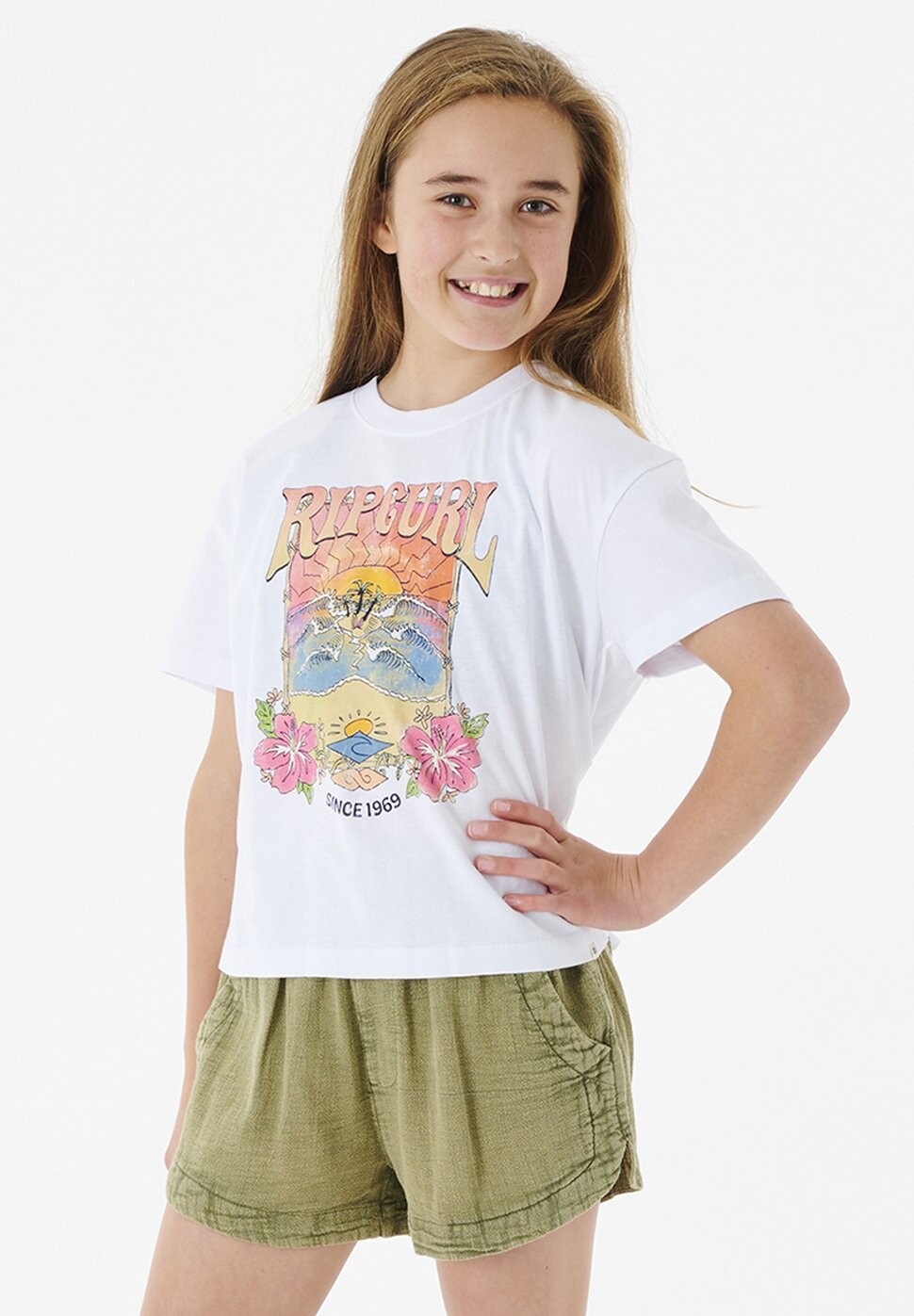 

Футболка с принтом BARRELLED CROP Rip Curl, цвет white