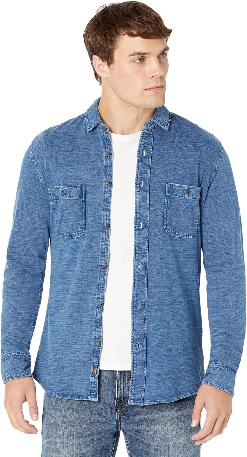 

Рубашка Faherty Knit Seasons Shirt, цвет Medium Indigo Wash 1