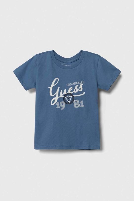 

Детская хлопковая футболка Guess, синий