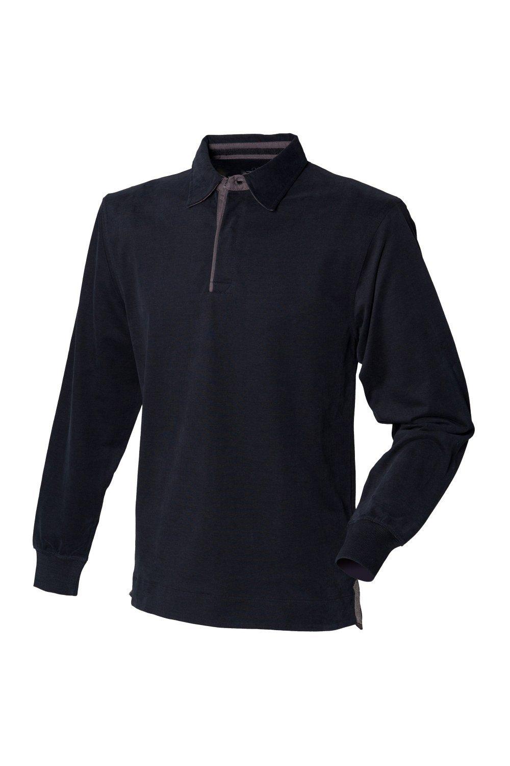 Супермягкая рубашка-поло для регби с длинными рукавами Front Row, черный front row shop pубашка