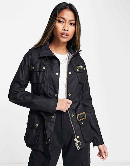 

Черная байкерская куртка Barbour International, Черный