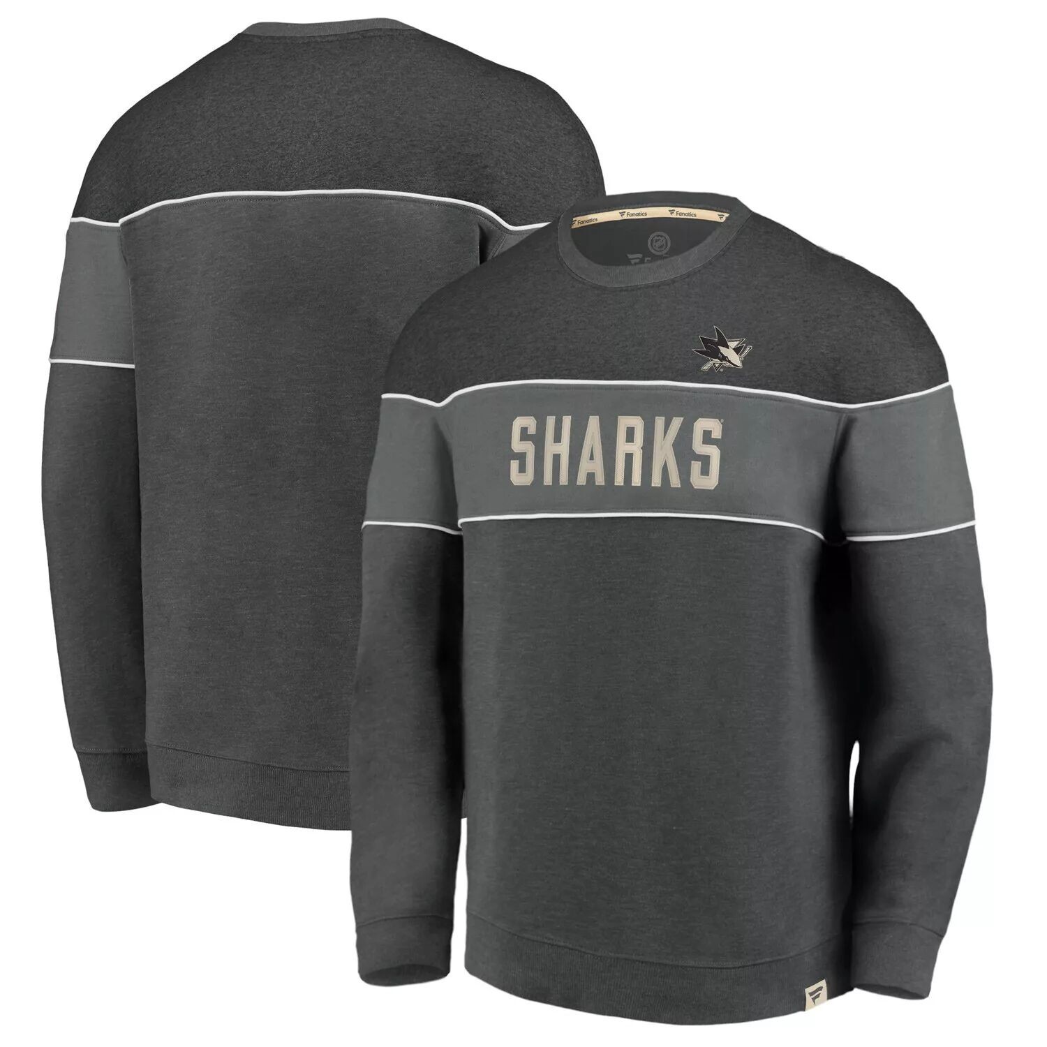 

Мужская темно-серая толстовка с фирменным рисунком San Jose Sharks Varsity Reserve Fanatics