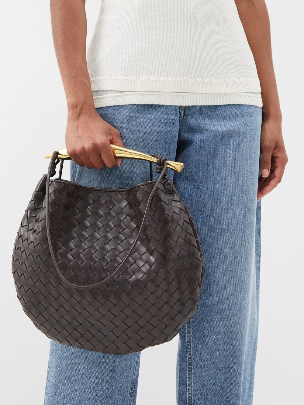 

Сумка через плечо sardine среднего размера из кожи intrecciato Bottega Veneta, коричневый