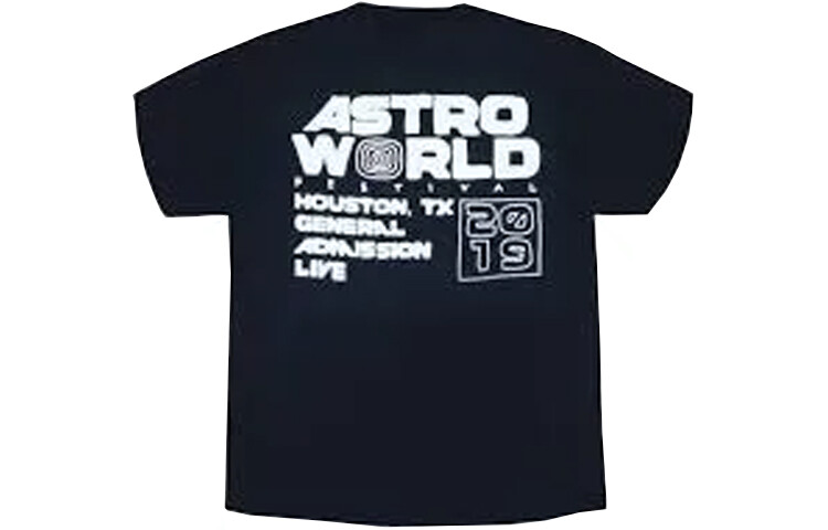 

Футболка с круглым вырезом и принтом Travis Scott Cactus Jack Astroworld, черная унисекс