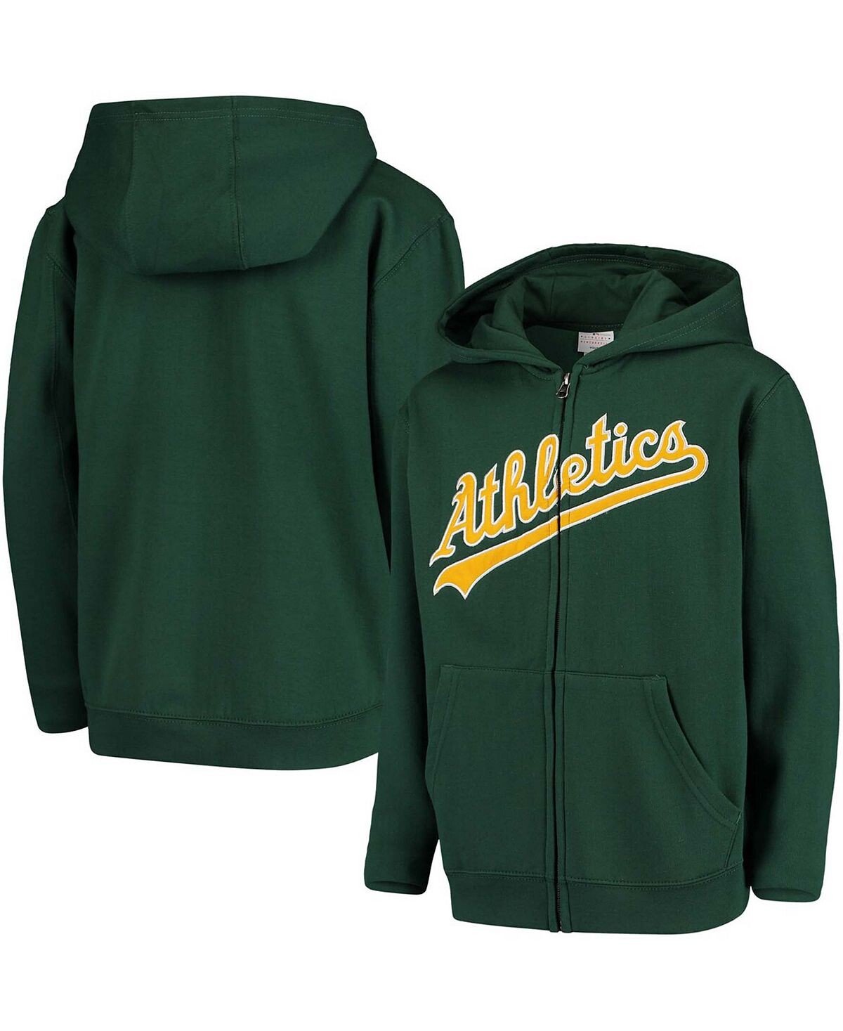 

Зеленая толстовка на молнии с надписью Big Boys and Girls Oakland Athletics Team Outerstuff