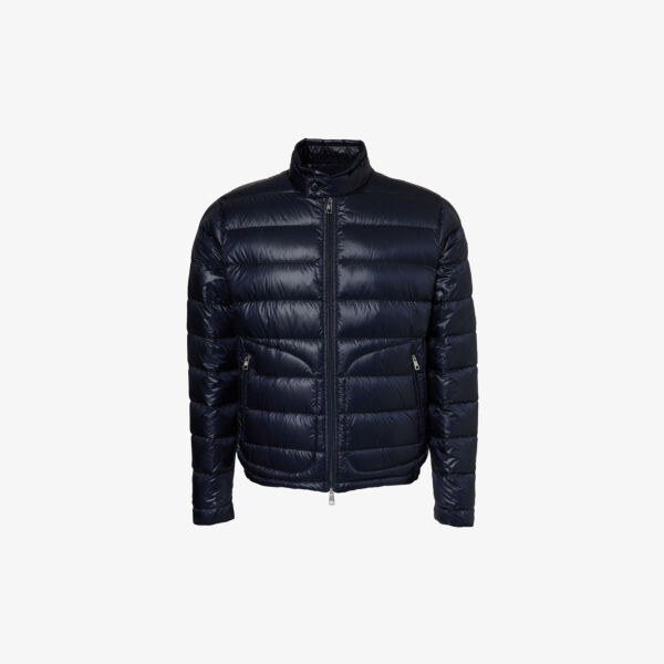 

Пуховик классического кроя с фирменной нашивкой acorus Moncler, синий
