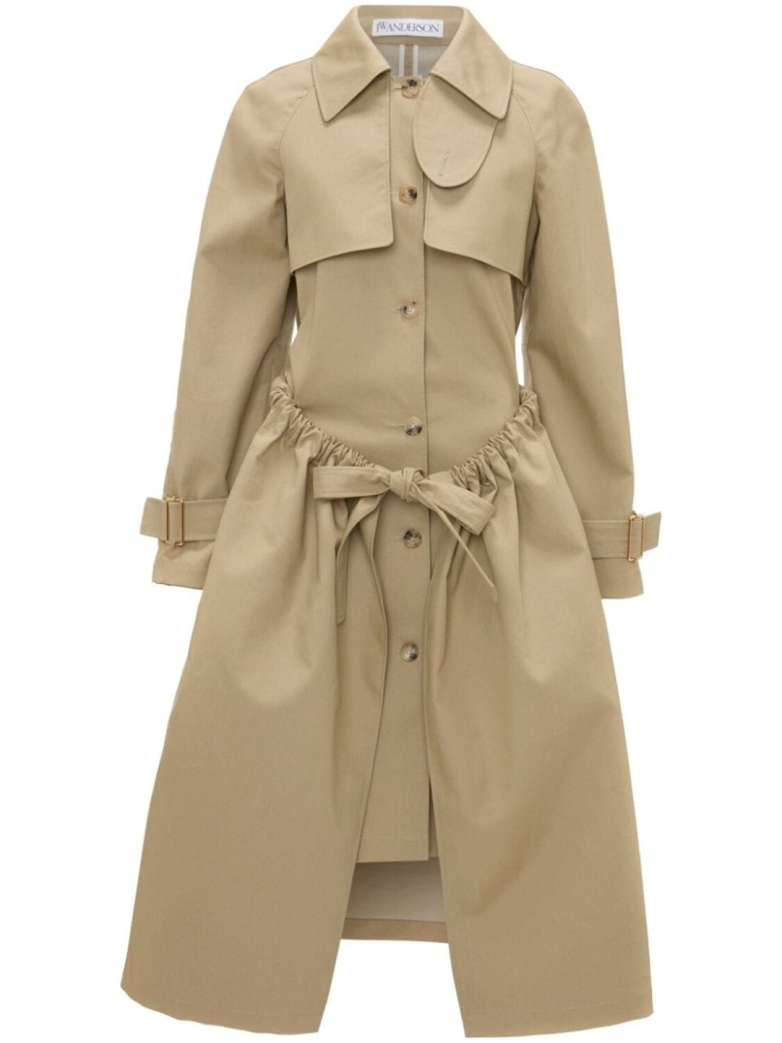 

JW Anderson тренч со сборками, нейтральный цвет
