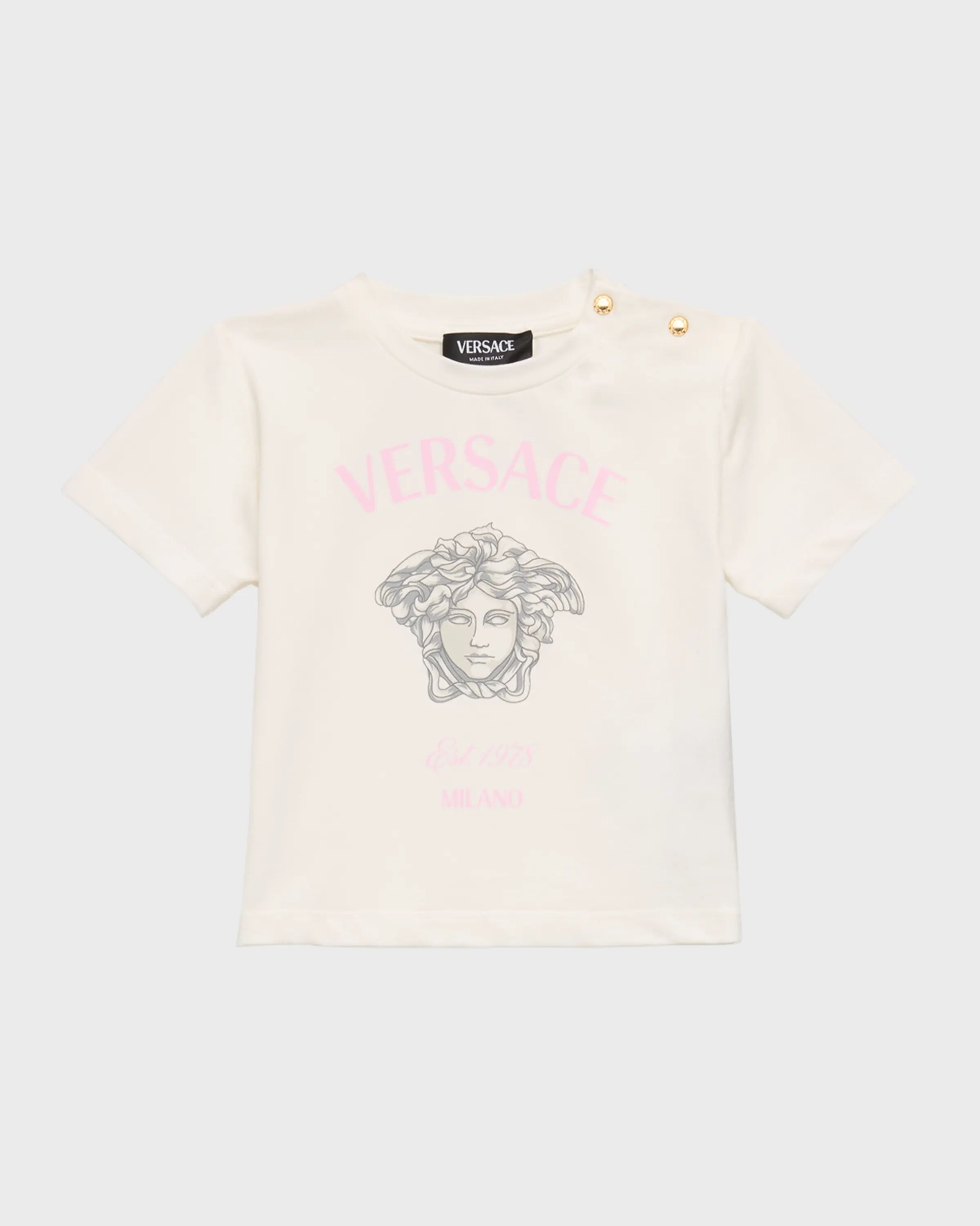 

Футболка Versace Classic с логотипом Medusa, размер 3–18 м, цвет White/Pink