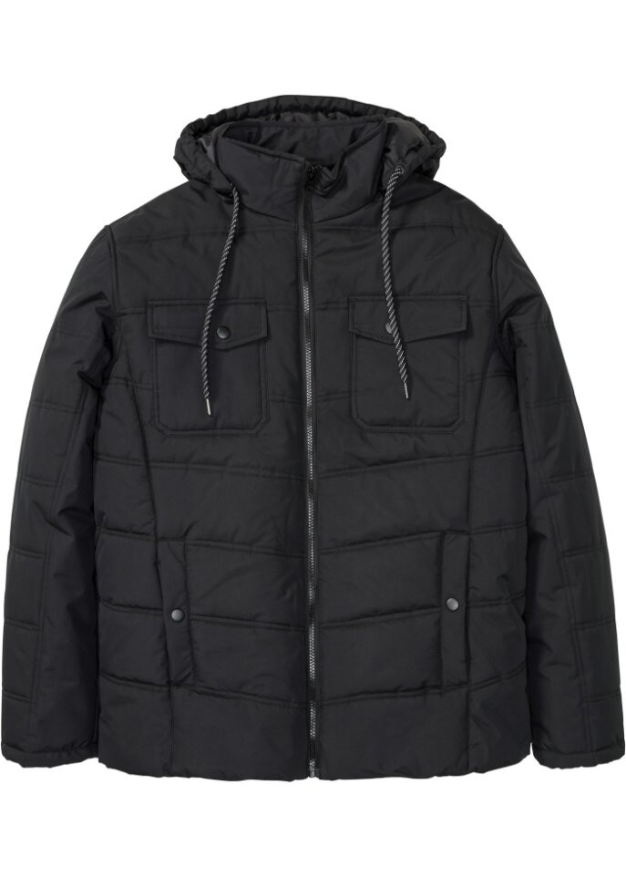 

Зимняя стеганая куртка из переработанного полиэстера John Baner Jeanswear, черный