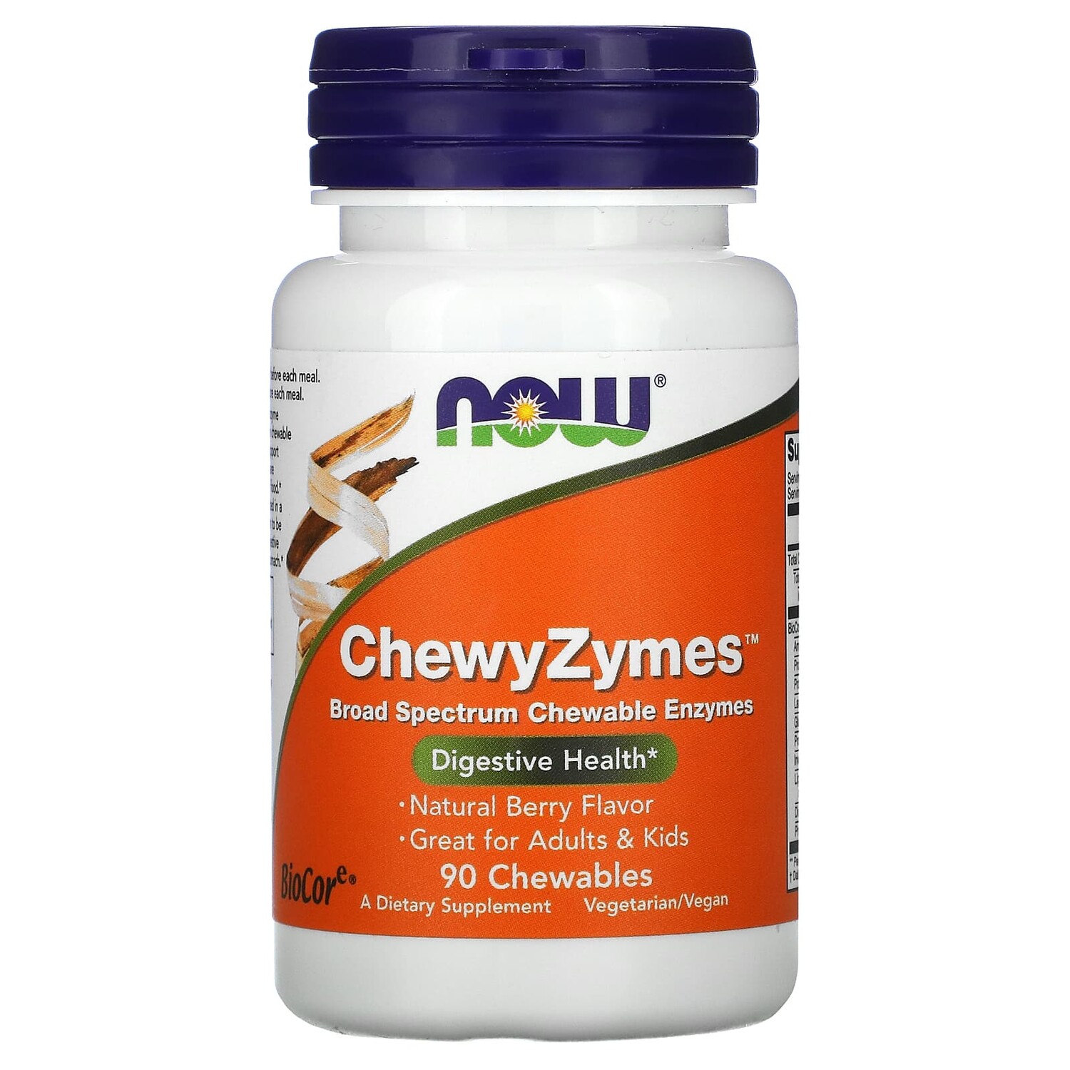 

ChewyZymes, натуральный ягодный вкус, 90 жевательных таблеток, NOW Foods