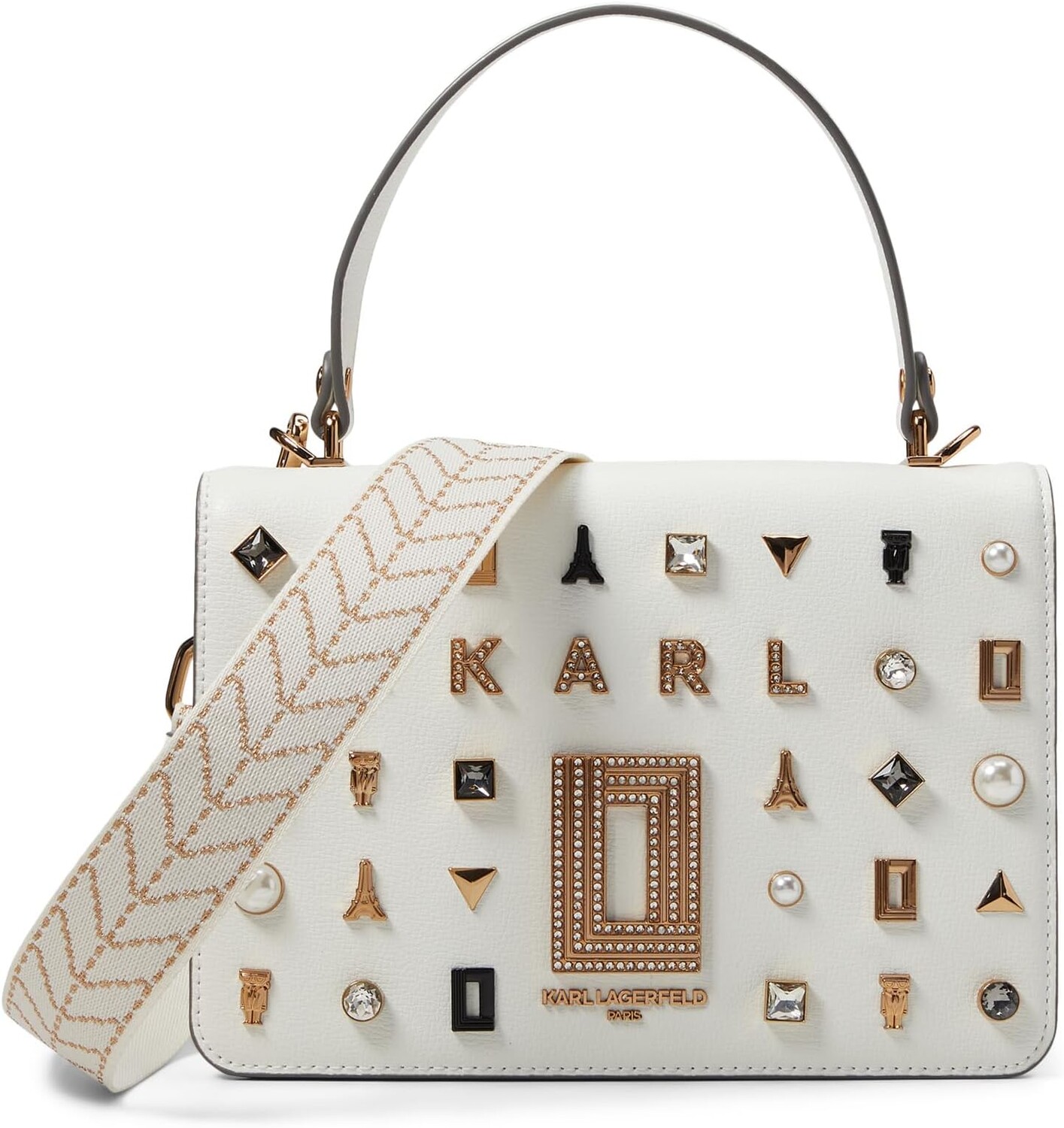 

Сумка Simone Front Flap Crossbody Karl Lagerfeld Paris, цвет White Stone Multi