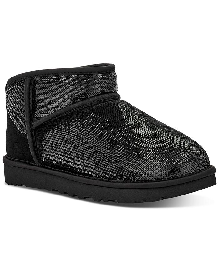 

Женские классические ультра мини-сапожки с зеркальными шариками UGG, черный
