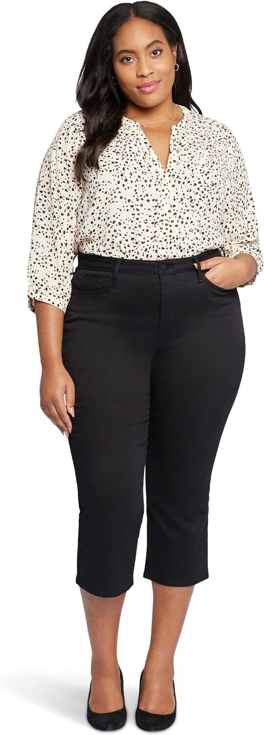 

Джинсы NYDJ Plus Size Joni High-Rise Relaxed Capris in Black, черный