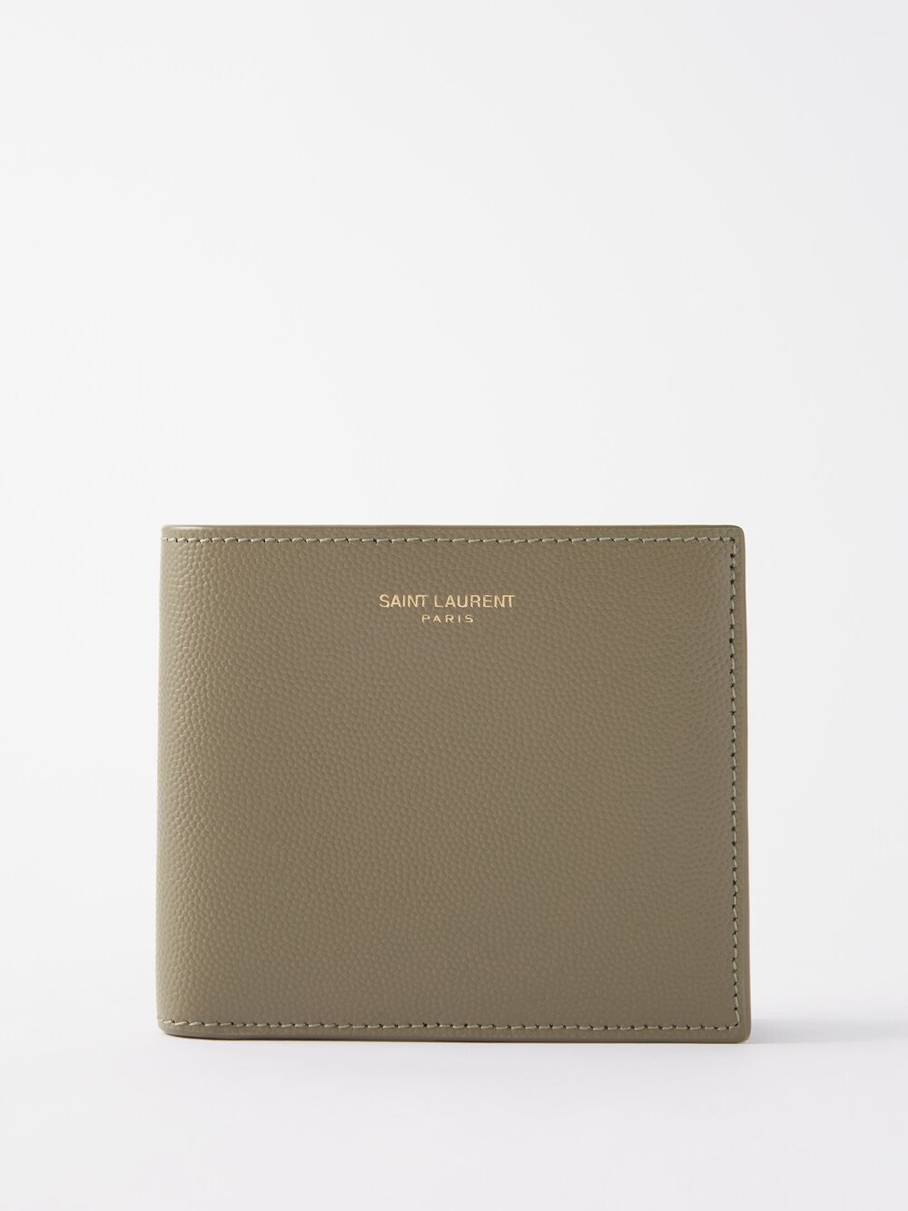 

Складной кожаный кошелек с логотипом Saint Laurent, зеленый